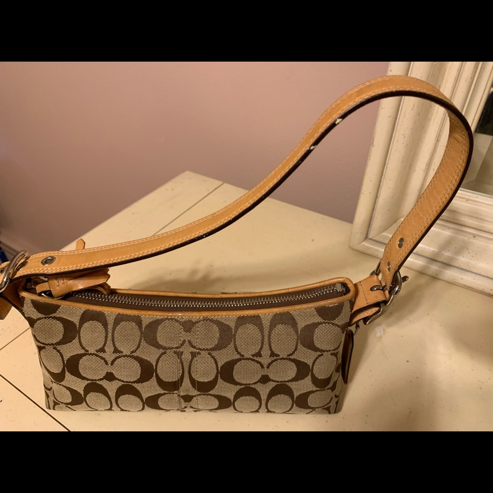 Used coach signature small shoulder bag